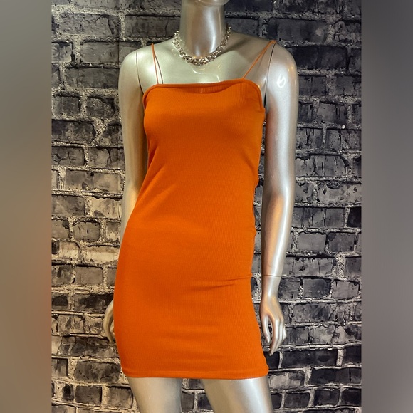 Orange Summer Bodycon Mini Dress - Picture 7 of 13
